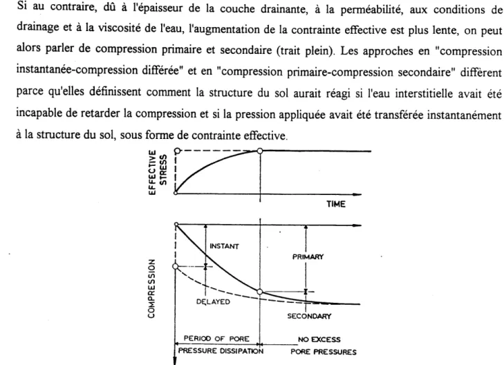 Figure 2.5 Definition des compressions "instantanee" et "dififeree" par rapport aux compressions
