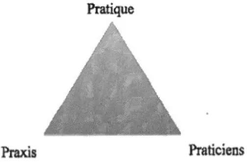 Figure  1.4 : Triangle de la pratique de Whittington  Pratique 