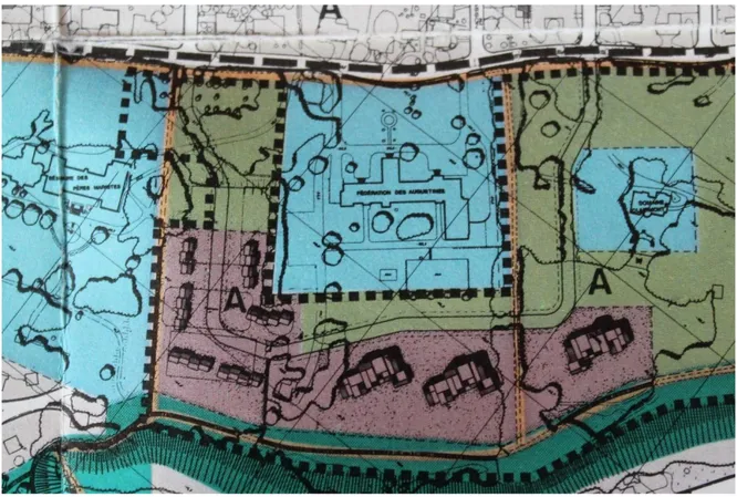 Figure 3. Détail, Plan d'affectation du sol et répartition des densités  Source : Ville de Sillery, 1981, p.i