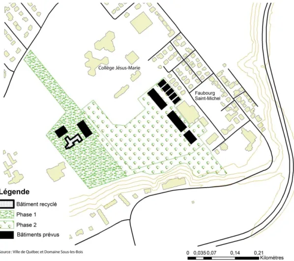 Figure 10. Carte du projet Domaine Benmore et Sous-les-Bois  Source : Laurent Aubin, 2017 