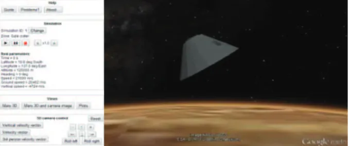 Figure 1. Simulation interface with the 3D visualization 