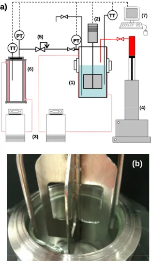 Figure 2. Experimental rig used for hydrate  formation kinetics studies. (a) Schematic view of 