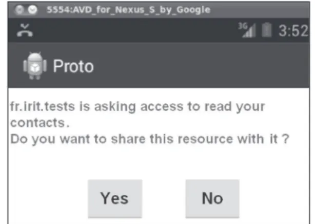 Fig. 6 Example of an interaction with the user