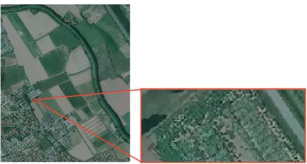 Figure 1. Photographie aérienne issue de la BD ORTHO® 2010 de l’IGN au-dessus de l’Unité expérimentale de l’INRA d’Auzeville.