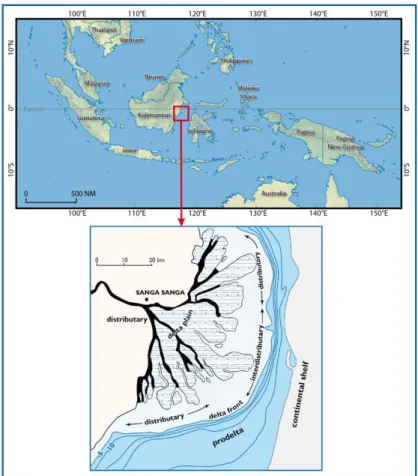 Figure 1 : Location map of the Mahakam Delta, Indonesia 