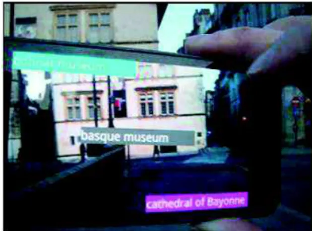 Fig. 4.   Visual Interface of Our Augmented Reality Browser 