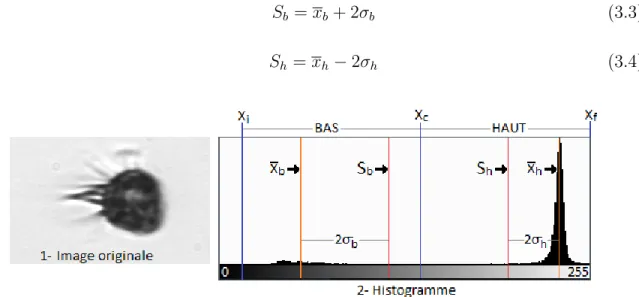 Figure 3.4 Démonstration du calcul des Seuils S b et S h 2