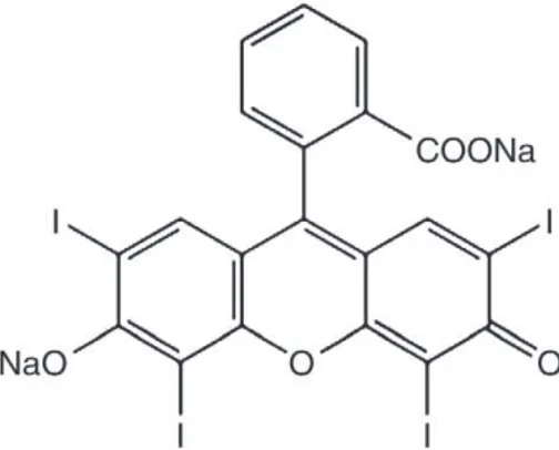 Fig. 2. Chemical structure of erythrosin B (EB).