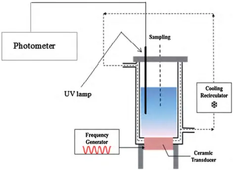 Fig. 1. Schematic view of the sono-photochemical reactor unit.