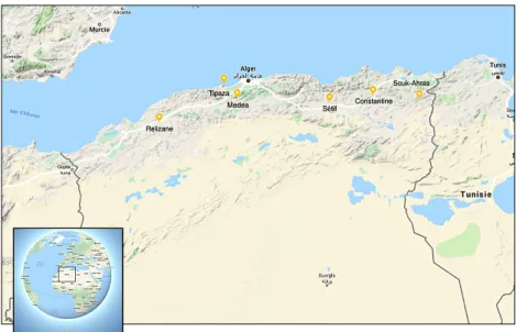 Figure 1.	Geographical	location	of	study	sites