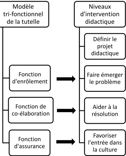 Figure 3. Le modèle trifonctionnel et les niveaux d’intervention didactique 