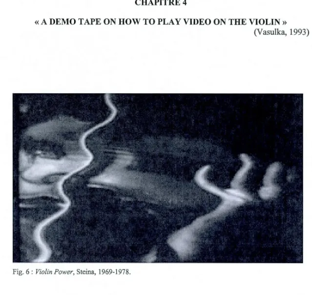 Fig. 6 : Violin Power, Steina, 1969-1 978 . 