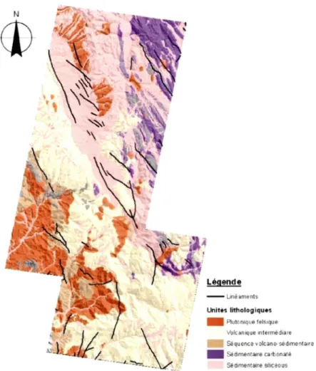 Figure 7 - Résultat de la reclassification des lithologies extraites de la carte géologique