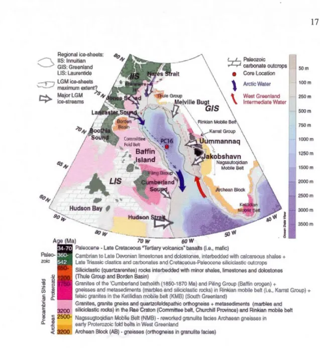 Fig ure  4 - Carte générale de  la région de  la baie de  Baffm et de  la mer du  Labrador