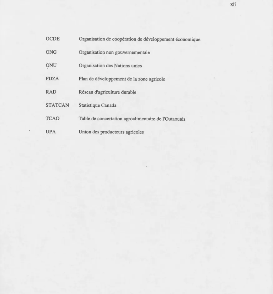 Table  de concettation  agroa limentaire de  l'Outaouais 