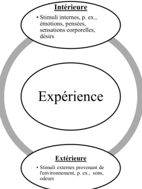 Figure 1. Types d’expériences auxquelles la pleine conscience s’intéresse. 