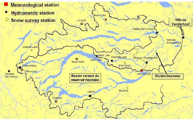 Figure 1 -  Présentation générale du système hydrique de la rivière Nechako (Source : Rio Tinto) 