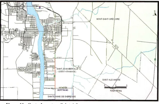 Figure 11 - Carte du  secteur Saint-Athanase