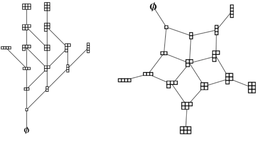 Figure 2. The Hasse diagram of Y 2 4 and its underlying graph.