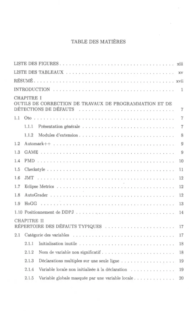 TABLE  DES  MATIÈRES 