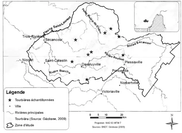 Figure  13- Localisation de la zone d'étude dans la région de Bécancour 