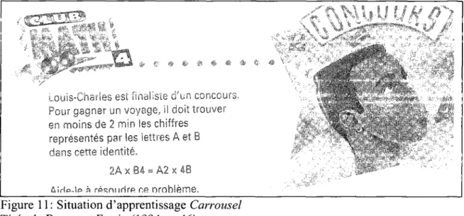 Figure 11: Situation d'apprentissage Carrousel  Tiree de Breton et Fortin (1994, p. 46)