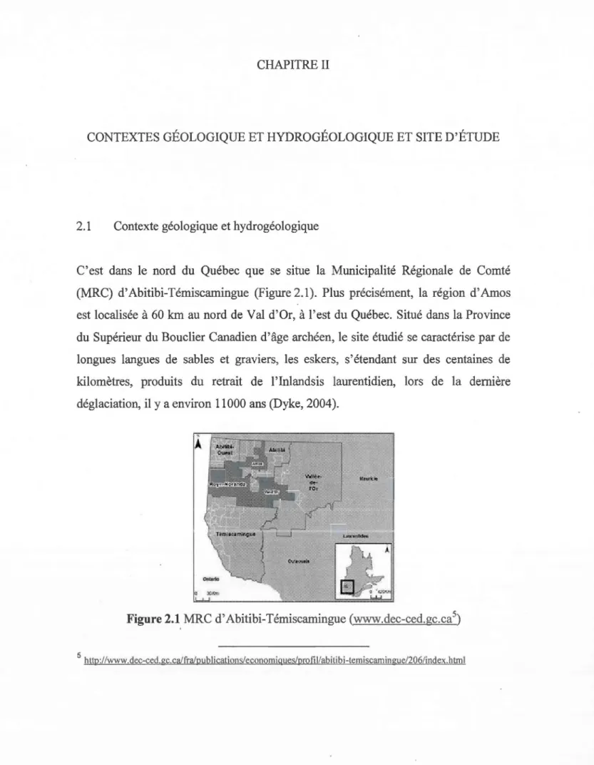 Figure 2.1  MRC d '  Abitibi-Témiscamingue (www.dec-ced.gc.ca 5 ) 