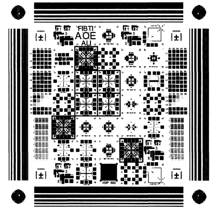 Figure 3.2  Illustration du photomasque NKMv3 utilisé pour le procédé de pho­