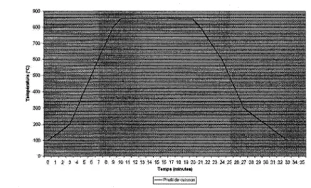 FIG.  3.5 -  Profil  de  cuisson  des  echantillons 