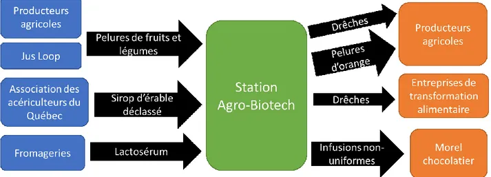Figure 3.2 Synergies entre la Station Agro-biotech et des partenaires externes 