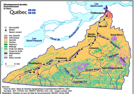 Figure 2.2  Carte de l'occupation du territoire (tiré de MDDEP, 2006). 