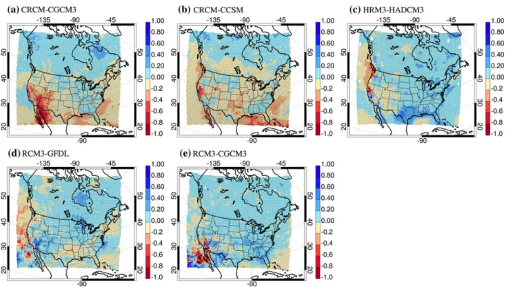 Figure 12 shows the square root of the relative PAV precipitation measure (see Eq. 20) for the ensemble-mean results in winter and summer seasons, respectively