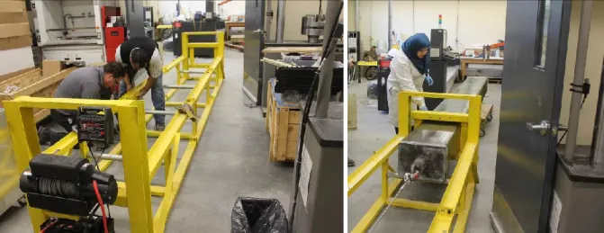 Figure 3.11: Assembling the rigid frame and removing the mandrel in a horizontal position 