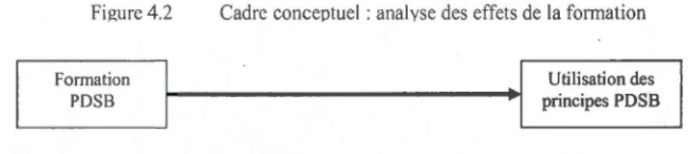 Figure 4.2  Cadre conceptuel :analyse des effets de  la formation 