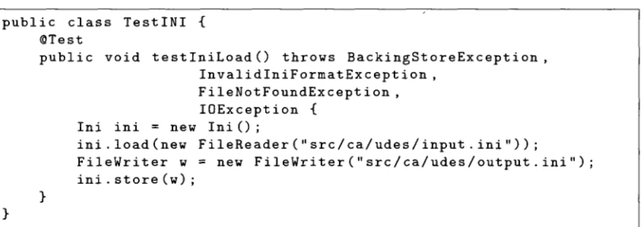 FIGURE 1.5 - Code testant la bibliothèque  i n i 4 j 