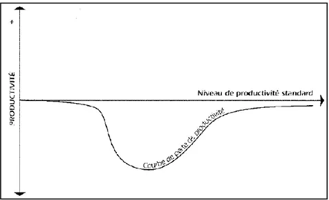 Figure  1.4  La  productivité  en  situation  de  changement  (tiré  de  Autissier  et  Moutot,  2013,  p.15) 