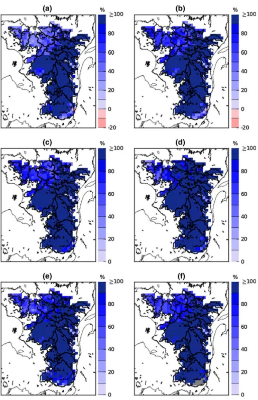 Fig. 13 Same as in Fig. 12 but for 5-year return levels of low flows