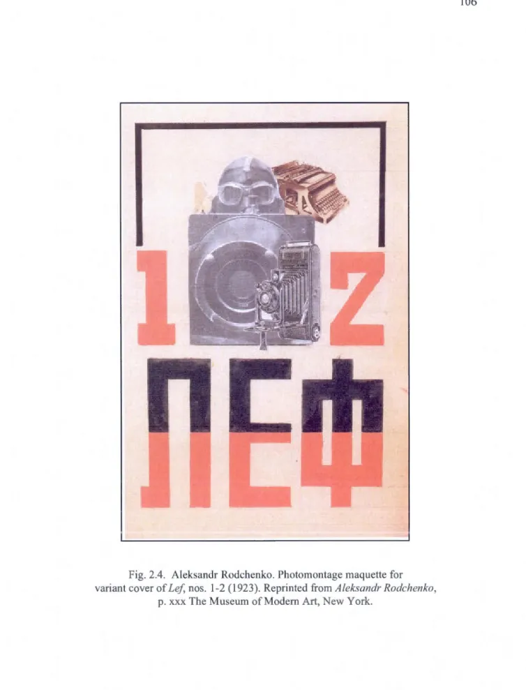 Fig.  2.4.  Aleksandr Rodchenko.  Photomontage  maquette for  variant cover of  Le j ;  nos