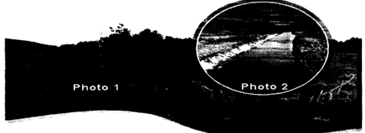 Figure 1.2 Bandes riveraines protegees (photo 1) et non protegees (photo 2). Figure tiree  du site Internet du MDDEP (2009)
