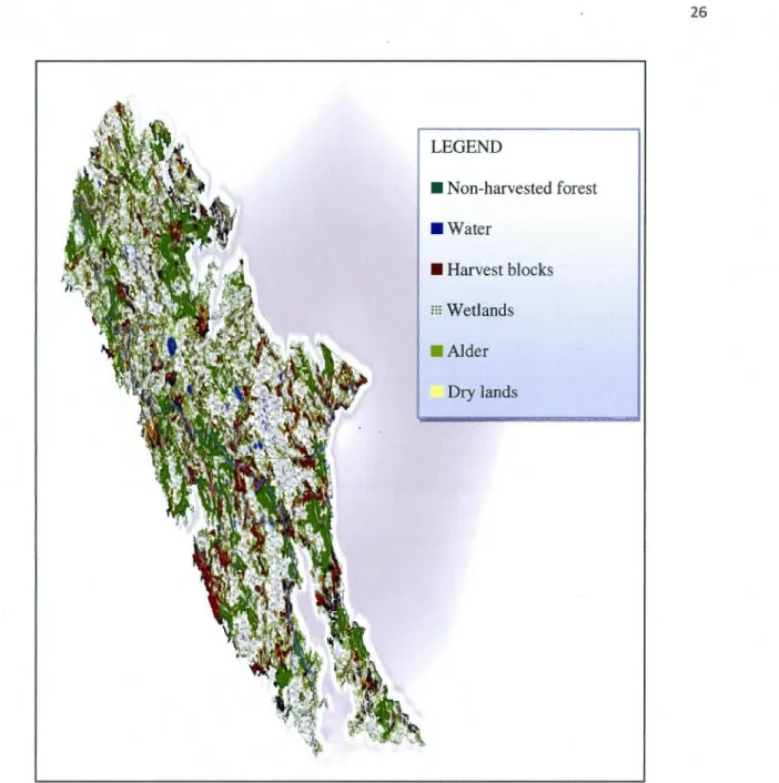 Figure  2.4  A  habitat  layer  for  a  60000  ha  variable  retention  Jogging  scenario  with  maximum  forest  retention  (S6)