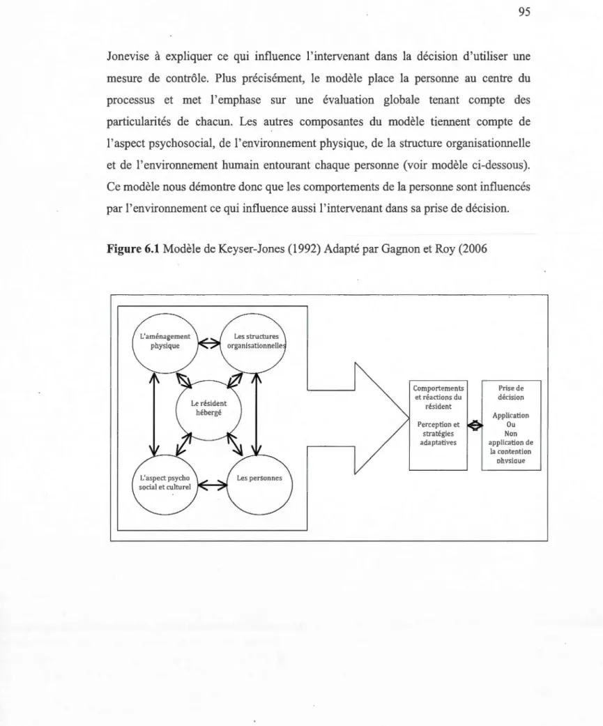 Figure 6.1  Modèle de Keyser-Jones (1992) Adapté par Gagnon et Roy  (2006 