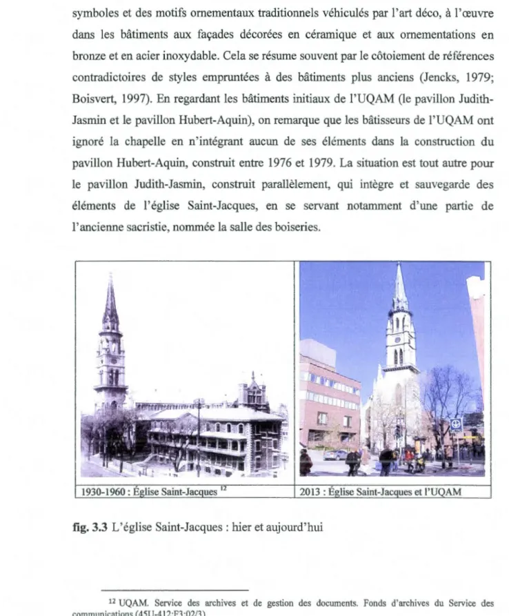 fig.  3.3  L'église Saint-Jacques : hier et aujourd'hui 