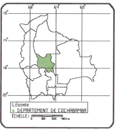 Figure 4 - Bolivie et ses départements politiques