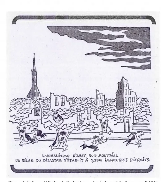Figure  0.1  :  La malédiction de  l' urbanisme selon  le journal  La Presse,  avril1964 