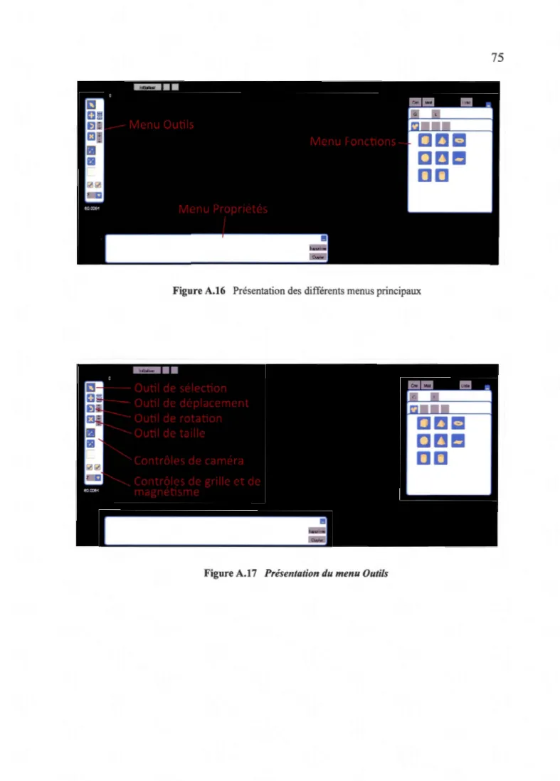 Figure A.l6  Présentation  des différents menu s prin cipaux 