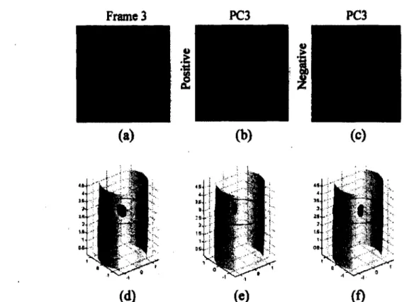 Figure  2.15  Résultats  expérimentaux  de  Liu  et  al.  obtenus  par ACP. Coupes tomographiques obtenues par a) TODF statique sans ACP, b) TODF dynamique  avec ACP  (CP positives) et c) TODF dynamique avec ACP  (CP négatives)