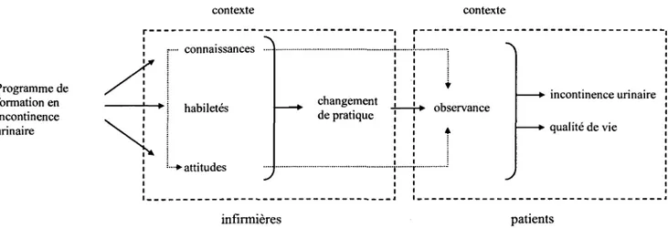 Figure 1 : Schéma conceptuel de l'impact des connaissances, habiletés et attitudes 