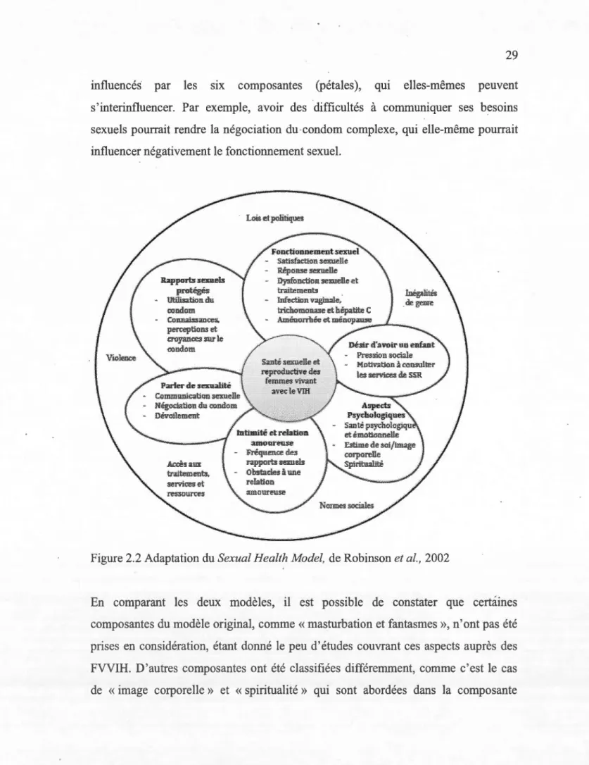 Figure 2.2  Adaptation du Sexual Health Madel,  de Robinson et al.,  2002 