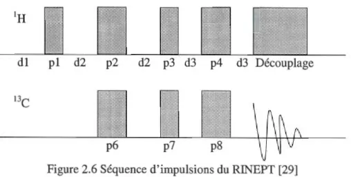 Figure 2.6 Séquence d'impulsions du  RINEPT [29] 