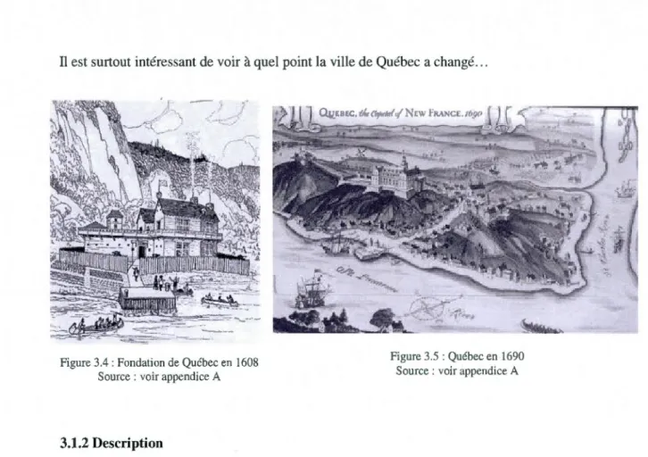 Figure 3.4 : Fondation de  Québec en  1608  Source  : voir appendice A 